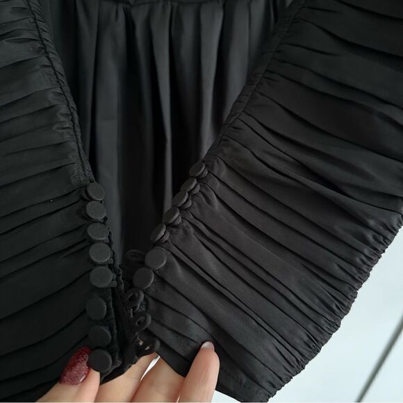 Self Portrait Black Taffeta Mini Dress - Picture 6 of 10